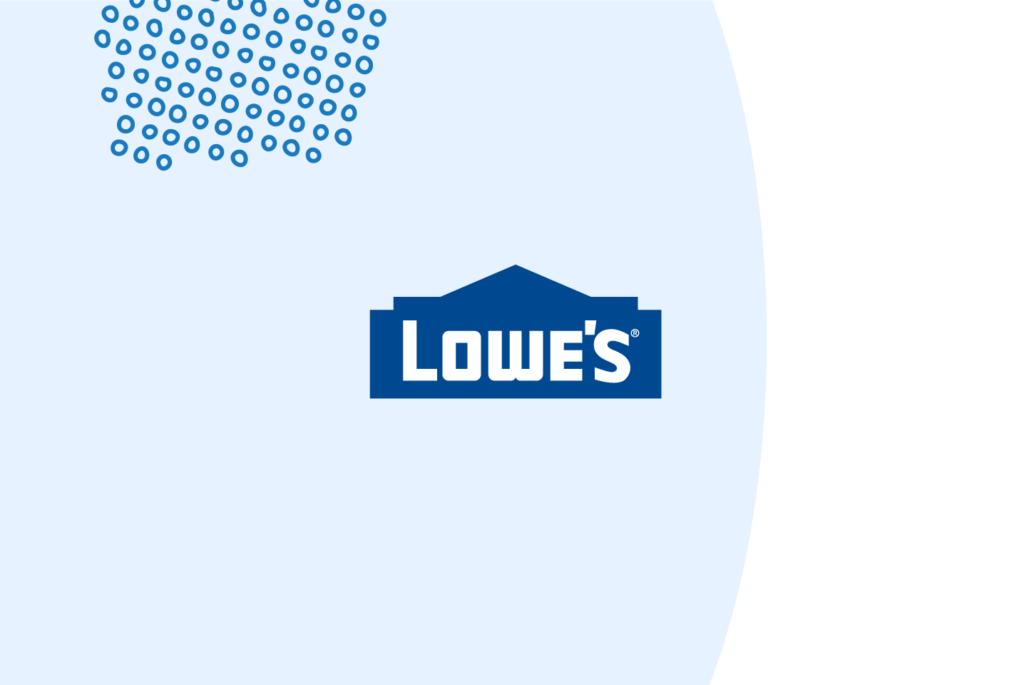 Lowes logo with a blue background for a customer quote.