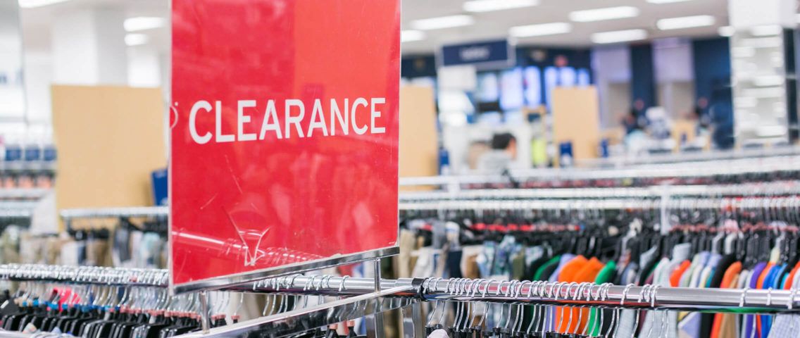 Clearance sign at a store