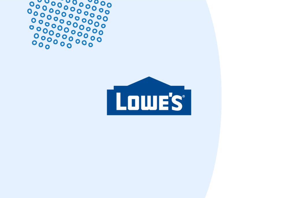 Lowes logo with a blue background for a customer quote.