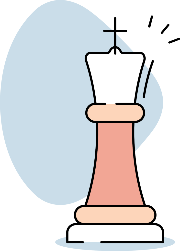 An illustration of a chessman. 