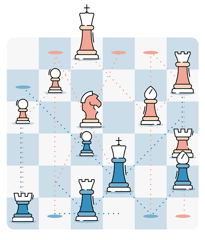 An illustration of a chessboard. 