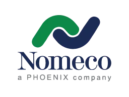 Nomeco logo - Danish pharmaceutical wholesaler and supplier.