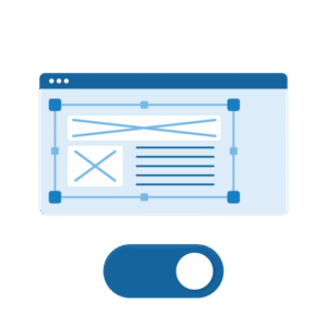 An illustration of a UI window and a toggle below.