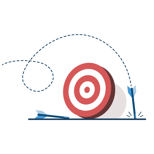 An illustration of two arrows missing their bullseye target.
