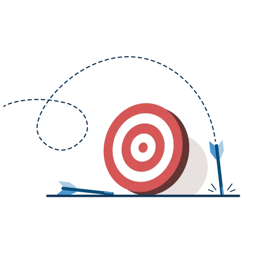 An illustration of two arrows missing their bullseye target.